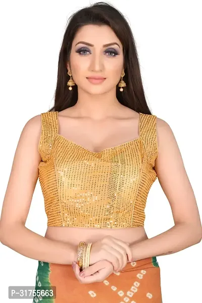 Stylish Golden Art Silk Blouses For Women-thumb0