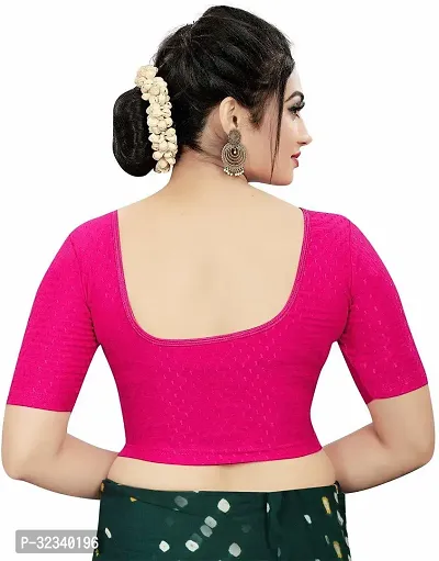 Elegant Pink Cotton Blend Solid Stitched Blouse For Women-thumb2