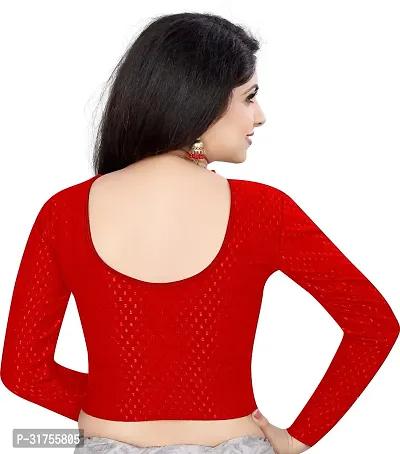 Stylish Red Cotton Blend Blouses For Women-thumb2