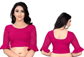 Stylish Pink Cotton Blend Blouses For Women-thumb3