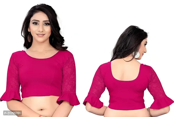 Stylish Pink Cotton Blend Blouses For Women-thumb4