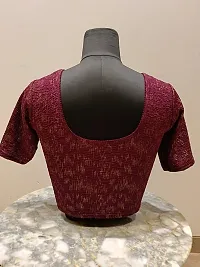 Elegant Maroon Cotton Blend Solid Stitched Blouse For Women-thumb1