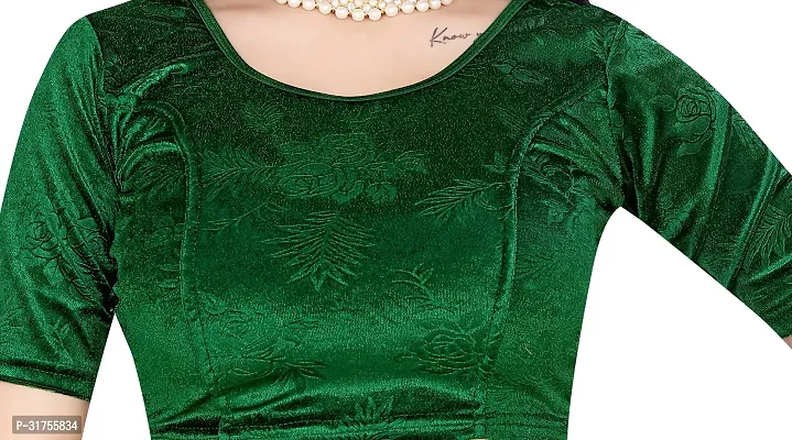 Stylish Green Velvet Blouses For Women-thumb4