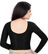 Elegant Black Cotton Blend Solid Stitched Blouse For Women-thumb1