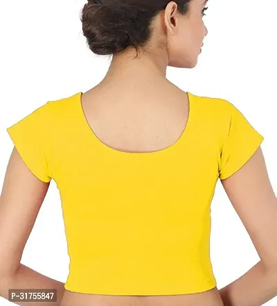 Stylish Yellow Cotton Blend Blouses For Women-thumb2