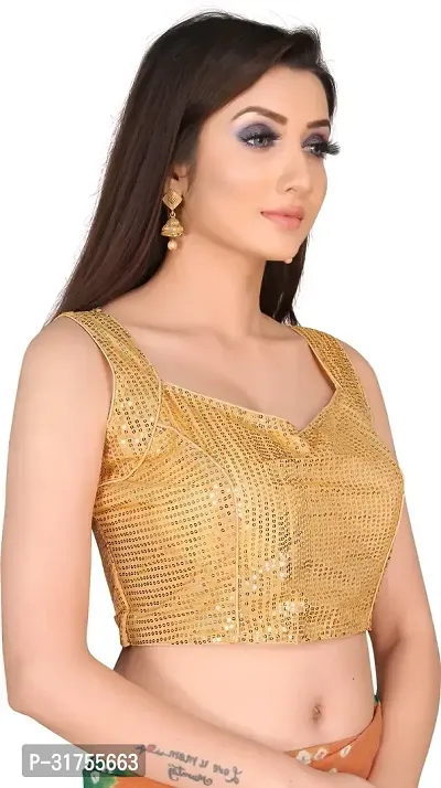 Stylish Golden Art Silk Blouses For Women-thumb3