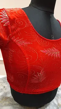 Stylish Red Velvet Blouses For Women-thumb4