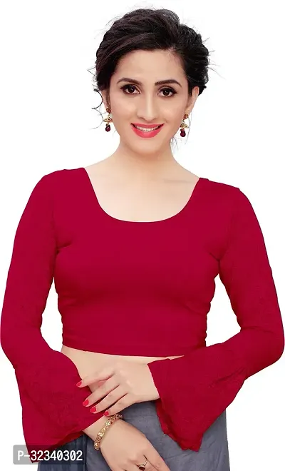 Elegant Maroon Cotton Blend Solid Stitched Blouse For Women-thumb0