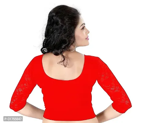 Stylish Red Cotton Blend Blouses For Women-thumb2