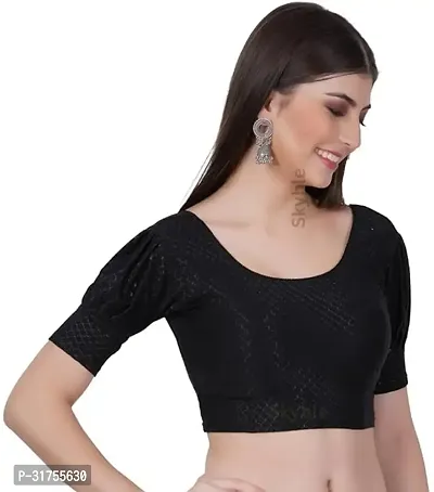 Stylish Black Cotton Blend Blouses For Women-thumb3