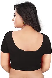 Elegant Black Velvet Solid Stitched Blouse For Women-thumb1