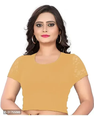 Stylish Beige Cotton Blend Blouses For Women