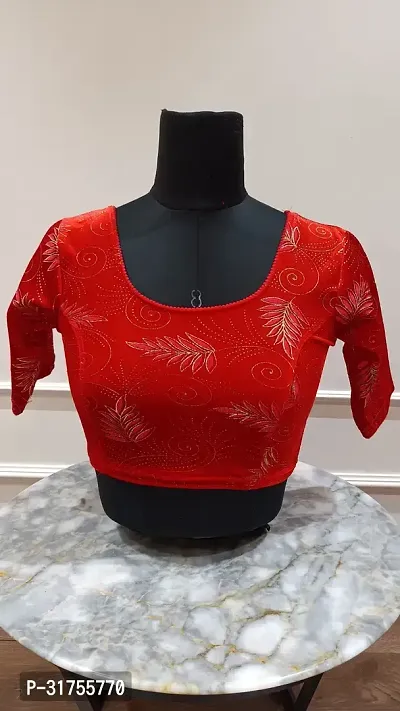 Stylish Red Velvet Blouses For Women-thumb0