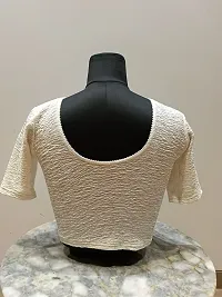 Stylish Off White Lycra Blouses For Women-thumb2