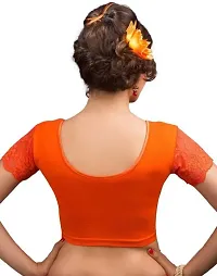 Stylish Orange Cotton Blend Blouses For Women-thumb1