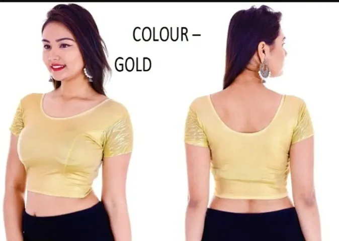 Spandex Solid Blouse For Women