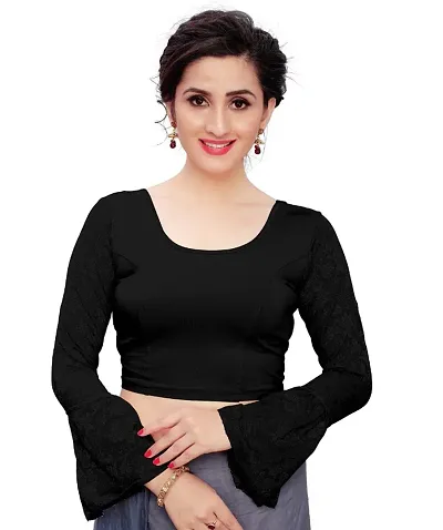 Attractive Cotton Spandex Umbrella Sleeved Stitched Blouses