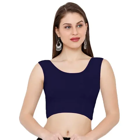 Readymade Cotton Lycra Sleeveless Stretchable Blouses