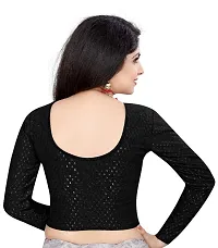 Classic Cotton Spandex Self Design Blouse For Women-thumb2