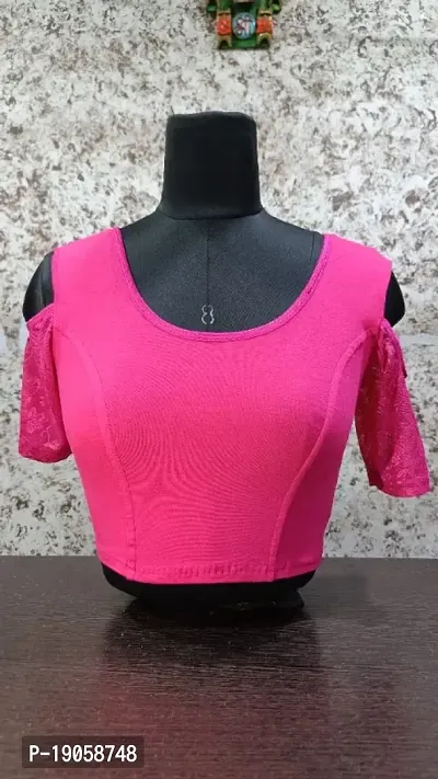 Pre Smart New Fancy Round Neck  Strechable Readymade Womens Blouse