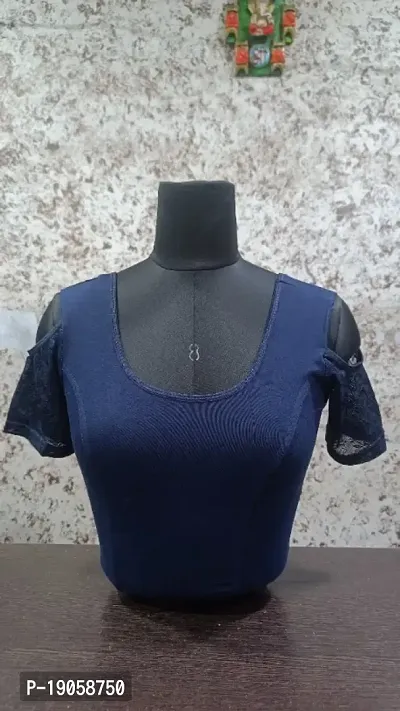 Pre Smart New Fancy Round Neck  Strechable Readymade Womens Blouse-thumb0