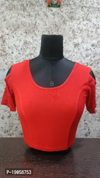 Pre Smart New Fancy Round Neck  Strechable Readymade Womens Blouse