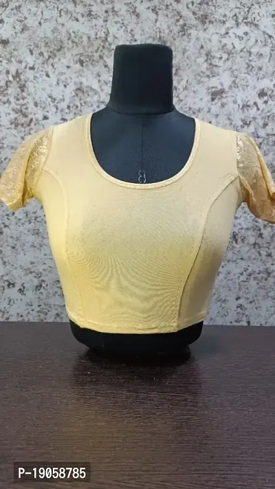 Pre Smart New Fancy Round Neck  Strechable Readymade Womens Blouse