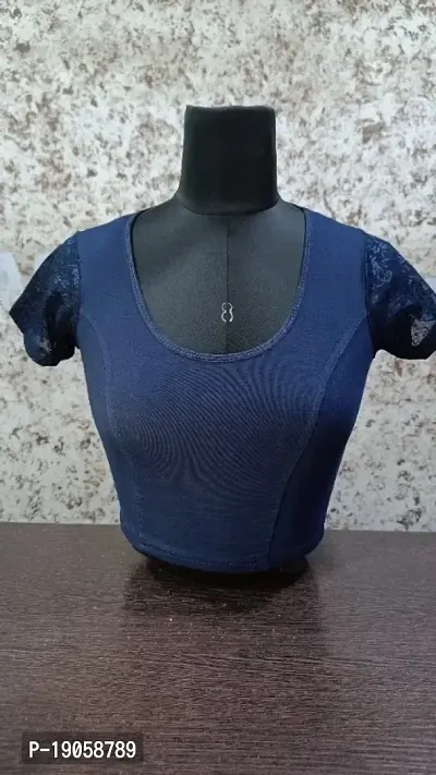 Pre Smart New Fancy Round Neck  Strechable Readymade Womens Blouse