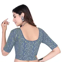 Classic Lycra Sequence Round Neck Stretchable Blouse-thumb3