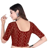 Classic Lycra Sequence Round Neck Stretchable Blouse-thumb2