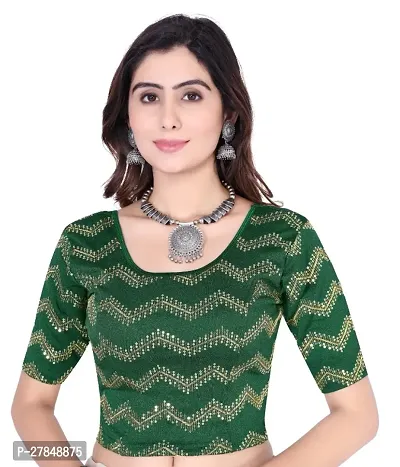 Smart Lady Round Neck Readymade Stretchable Sequence Blouse
