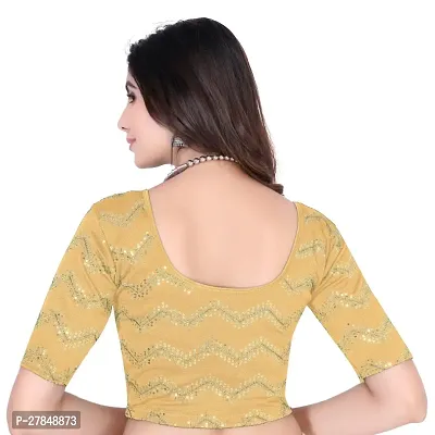 Smart Lady Round Neck Readymade Stretchable Sequence Blouse-thumb2