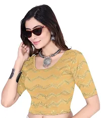 Smart Lady Round Neck Readymade Stretchable Sequence Blouse-thumb2