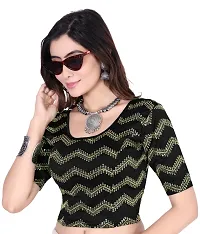 Smart Lady Round Neck Readymade Stretchable Sequence Blouse-thumb3