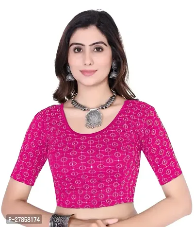 Classic Lycra Sequence Readymade Stretchable Blouse for Womens