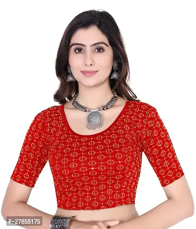 Smart Lady Round Neck Sequence Readymade Stretchable Blouse for Womens