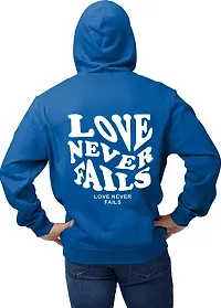 Garg  Associates  Men Full Sleeve Love Never Fail Printed Hooded Sweatshirt (Teal)-thumb1