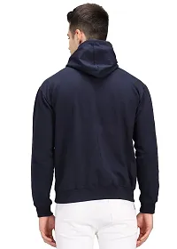 Men Full Never Mind Printed Hooded Sweatshirt (Blue)-thumb1