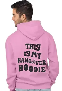 Men Full Sleeve Hungover Printed Hooded Sweatshirt (Pink)-thumb1
