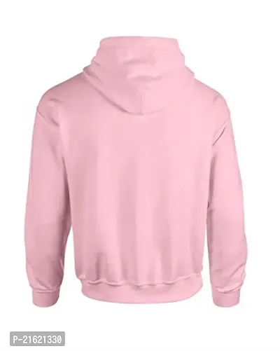 Men Full Sleeve  Printed Hooded Sweatshirt (Pink)-thumb2