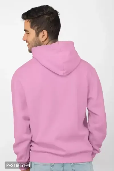 Men Full Sleeve HOPE Printed Hooded Sweatshirt (PINK)-thumb2