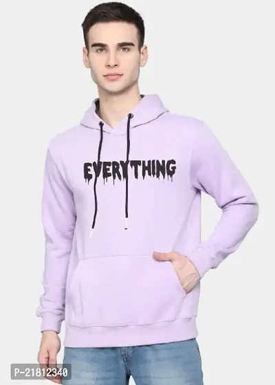 Men Full Sleeve EVERYTHING Printed Hooded Sweatshirt (Purple)-thumb0