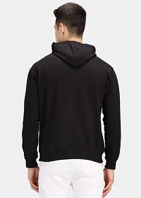 Men Full Sleeve MARSHMLW Printed Hooded Sweatshirt (Black)-thumb1