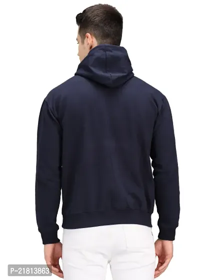Men Full Sleeve NEW MMW Printed Hooded Sweatshirt (Blue)-thumb2