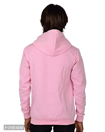 Men Full Sleeve NEW MMW Printed Hooded Sweatshirt (Pink)-thumb2