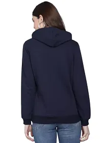 Women Full Sleeve DREAM Printed Hooded Sweatshirt (Blue)-thumb1