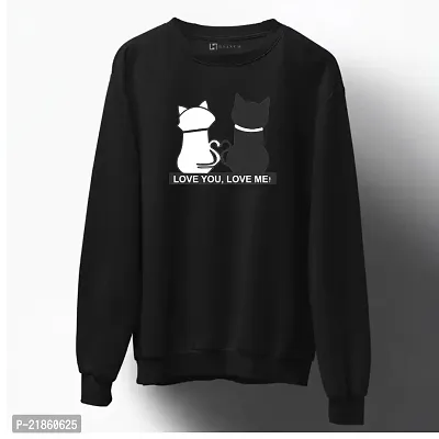 Women 2 CATS Printed Sweatshirt (Black)