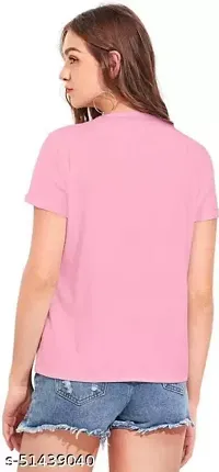 Women's BTS Printed Regular T-Shirt (Pink)-thumb1