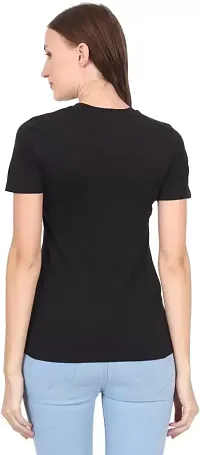 Women's CHUTKI Printed Regular T-Shirt (Black)-thumb1