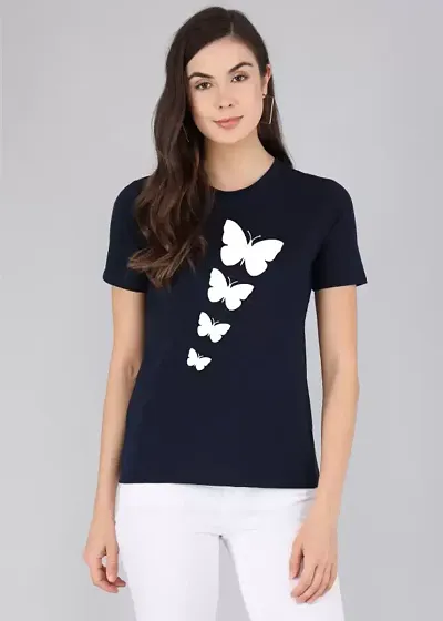 Women's BUTTERFLY Regular T-Shirt (Blue)